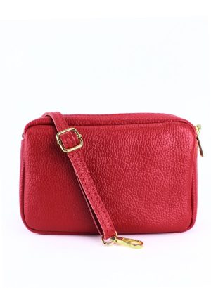 Abigail min bag in pelle in pelle rossa