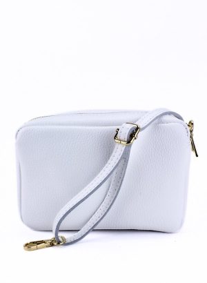 Abigail mini bag in pelle bianco a tracolla